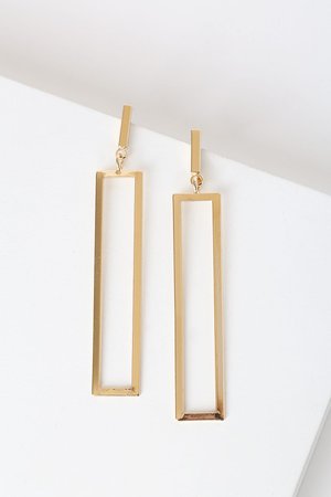 After All Gold Rectangular Drop Earrings - $14 : Fashion at Lulus.com