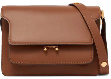 Trunk Leather Shoulder Bag - Brown