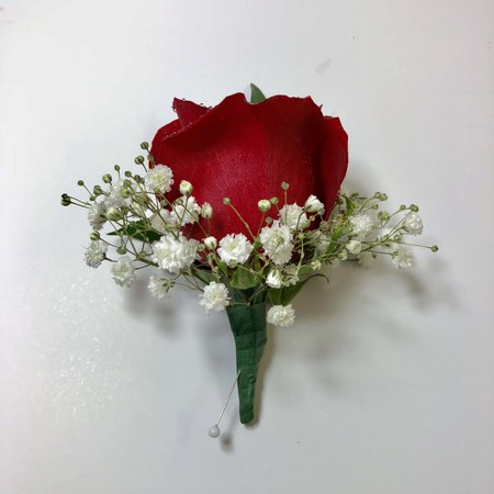 B9 Red Rose Boutonniere in Bensalem, PA | Flower Girl Florist