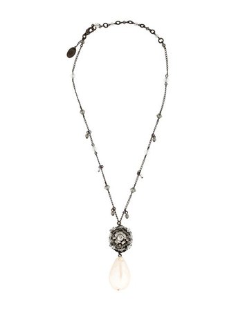 Erickson Beamon Crystal & Pearl Drop Pendant Necklace - Necklaces - ERK20450 | The RealReal