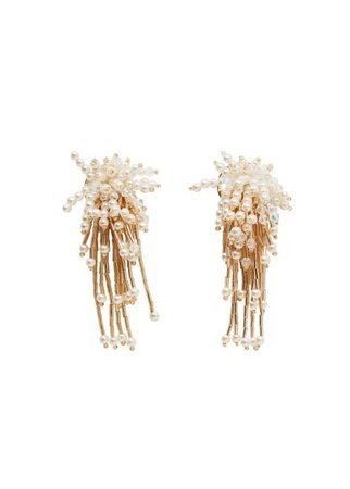 MANGO Pearl-effect crystal earrings