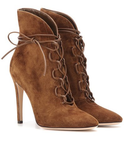 Empire lace-up suede ankle boots