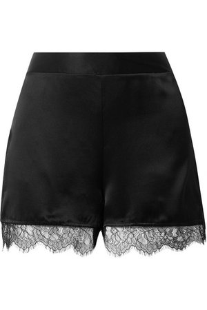Cami NYC The Liliana lace-trimmed silk-charmeuse shorts