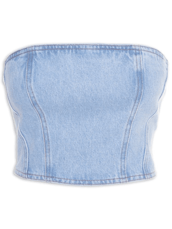 Blusa Jeans Corselet - azul