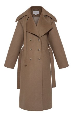 Belted Oversized Wool Melton Double-Breasted Coat By Matériel | Moda Operandi