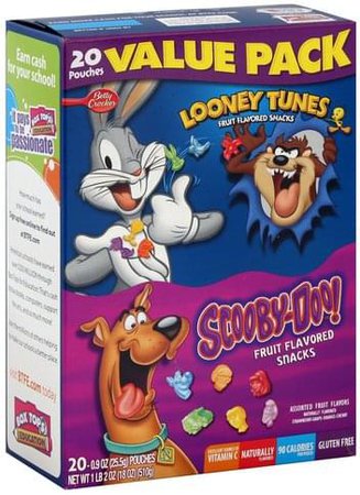 Betty Crocker Looney Tunes, Scooby-Doo!, Value Pack Fruit Flavored Snacks - 20 ea, Nutrition Information | Innit