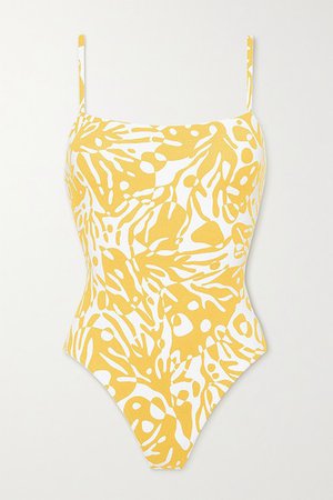 Mantaray Printed Swimsuit - Yellow