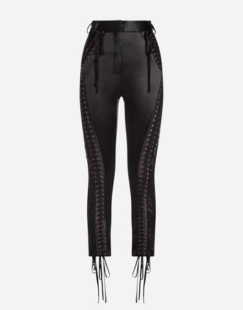Women's Trousers and Leggings | Dolce&Gabbana - SATIN PANTS