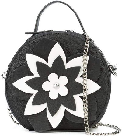 floral embellished shoulder bag