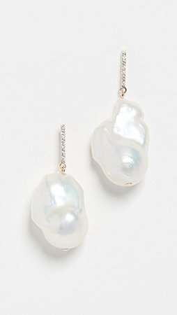 Mateo 14k Gold Baroque Pearl and Diamond Earrings | SHOPBOP