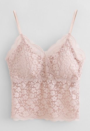 Lace Crop Tank Top in Pink - Retro, Indie and Unique Fashion