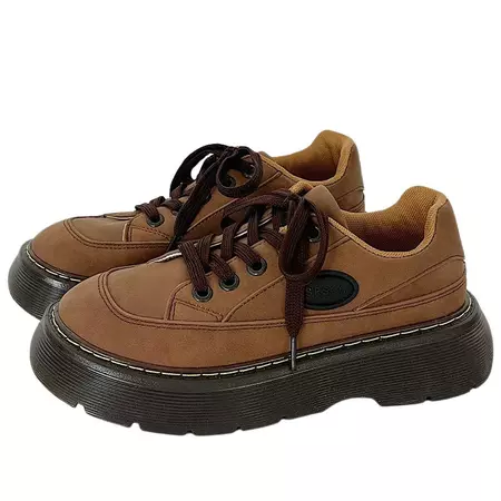 BROWN PLATFORM OXFORD SHOES | Aesthetic Shoes - ShoeMighty – Shoemighty