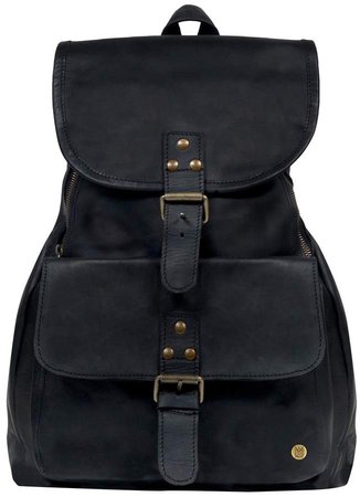 MAHI Leather - Leather Explorer Backpack Rucksack In Ebony Black