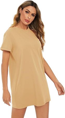 Amazon Camel-Colored T-Shirt Dress