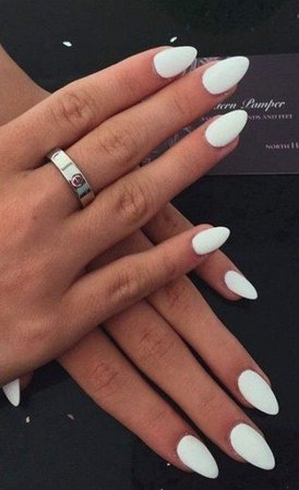 white almond nails