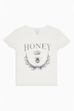 Honey Bee Mesh T-Shirt | Topshop white
