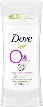 Dove 0% Aluminum Déodorant for smooth underarms Coconut and Pink Jasmine cruelty-free deodorant for women 74 g : Amazon.ca: Beauty & Personal Care