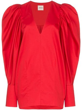 Conie oversized puff-sleeve blouse