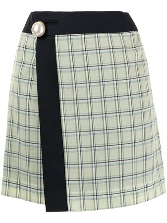 Kimhekim Checked Wool Mini Skirt - Farfetch