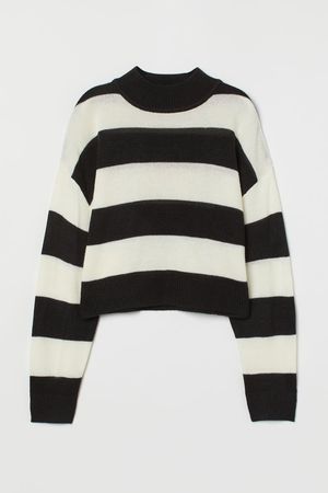 Sweater - Black/white striped - Ladies | H&M US