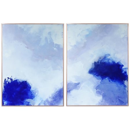 Shop "Blue Hues" Printed Abstract Wall Art Glass Encased Rose Gold Anodized Aluminum Frame - On Sale - Free Shipping Today - Overstock - 28623987