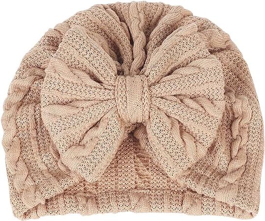 Amazon.com: LDDCX Baby Beanie Knit Hat Cute Bows Turban Cap Wraps Hat.(MZ6) (Khaki): Clothing, Shoes & Jewelry