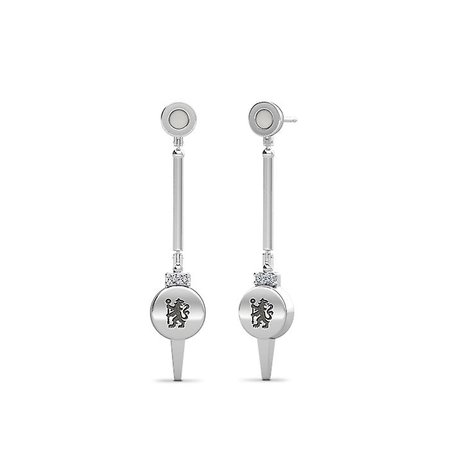 Chelsea FC Diamond Dangle Earrings In Sterling Silver Design by BIXLER | Fruugo