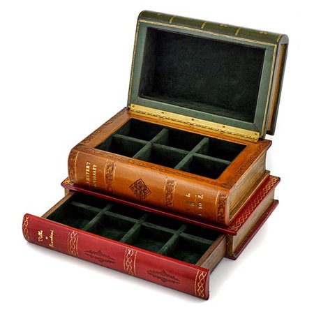 Leather Books Cufflink Case | Leather Travel Cases & Organizers | Leather Accessories | Home Decor | ScullyandScully.com