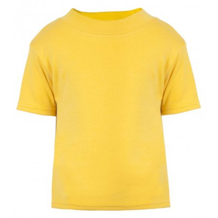 Baby and Toddler Blank Short Sleeve Tee in Sunflower Yellow by Kids Wholesale Clothing
