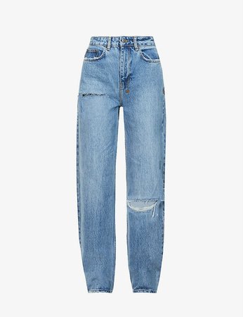 KSUBI - Playback ripped straight-leg high-rise jeans | Selfridges.com
