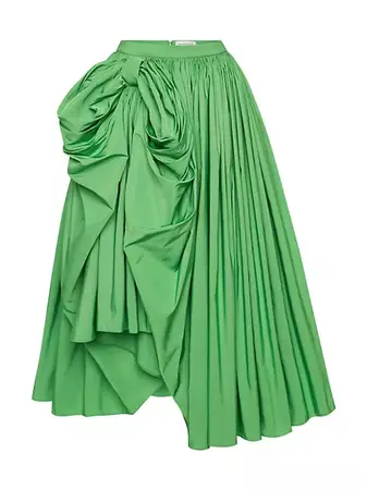 Shop Alexander McQueen Asymmetric Draped-Bow Midi-Skirt | Saks Fifth Avenue
