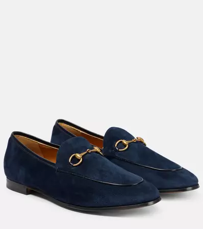 Jordaan Suede Loafers in Blue - Gucci | Mytheresa