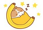 molang rabbit good night banana line sticker