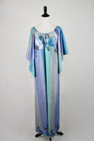 Vintage Caftan Angel Wings Nylon Maxi Hostess Gown Robe | Etsy