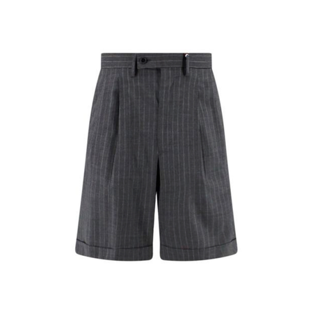 Grey Pinstripe Bermuda Shorts