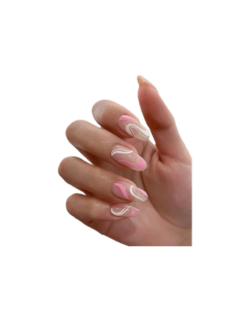 pink manicure nails