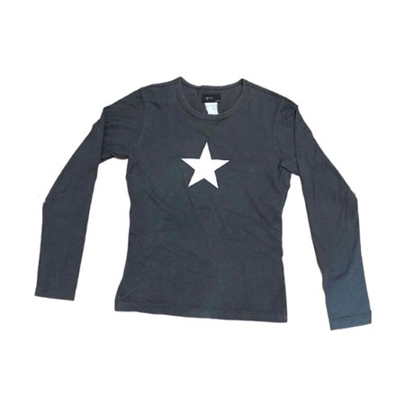 grunge black white star long sleeve shirt