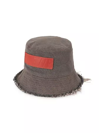 Shop Loewe Logo Frayed Denim Bucket Hat | Saks Fifth Avenue