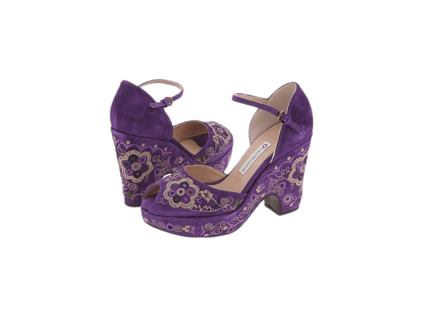 purple 70s heels