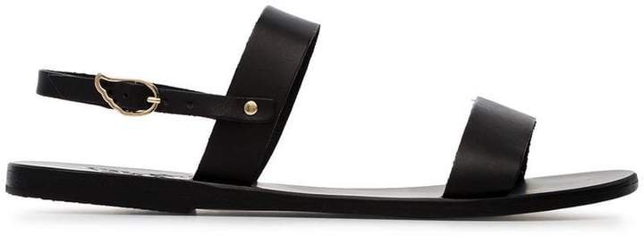 black clio leather sandals