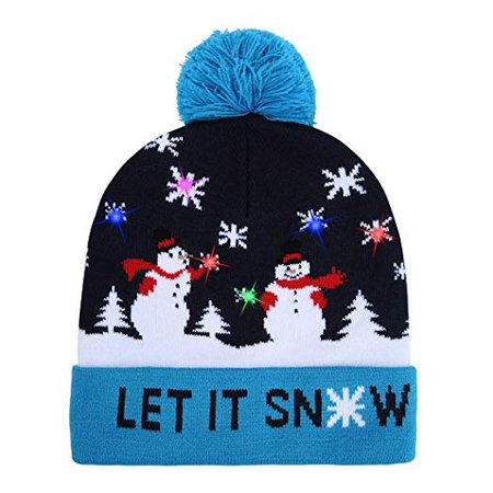 Amazon.com: W-plus Ugly LED Christmas Hat Novelty Colorful Light-up Stylish Knitted Sweater Xmas Party Beanie Cap (Xmas 011): Gateway