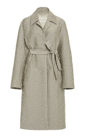 Roltas Pearl-Embellished Jacquard Coat By Dries Van Noten | Moda Operandi