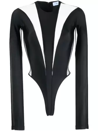 mugler black bodysuit