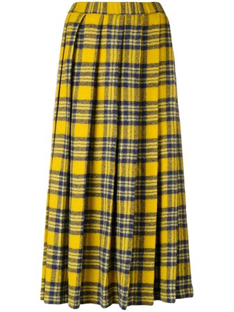 Aspesi pleated plaid midi skirt £822 - Buy Online - Mobile Friendly, Fast Delivery