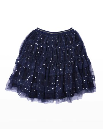 Island Kids & Kids Isle Girl's Star Embellished Tiered Tulle Skirt, Size 4-12 | Neiman Marcus