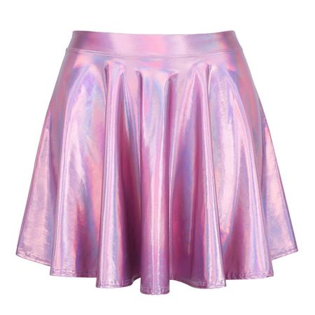 Holographic Metallic Mini Skirt