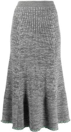 ruffle knitted midi skirt