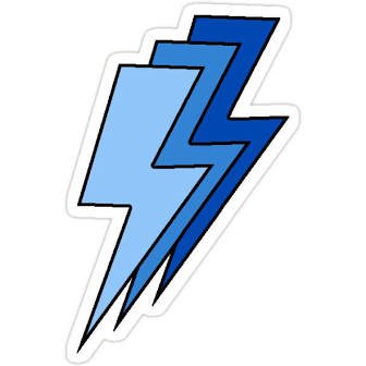 blue lightning bolts sticker