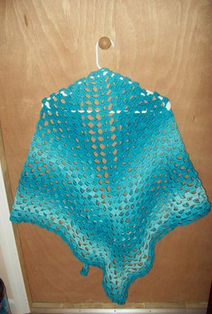 Women's Crochet Shawl Cover Up Blue Ombre Handmade | Etsy