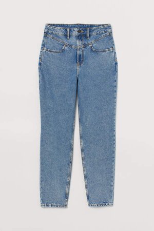 Mom High Ankle Jeans - Blue